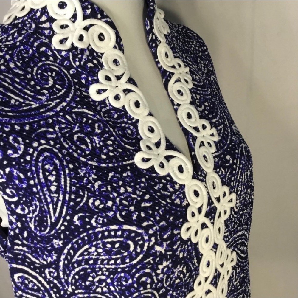 Vince Camuto Sleeveless Dress Embroidered Trim - Picture 6 of 16